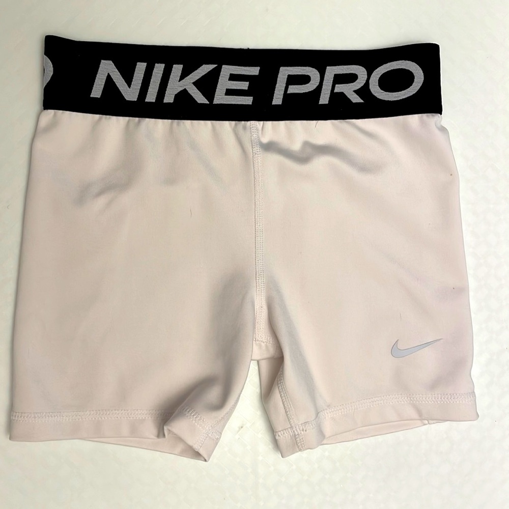 Nike Pro white shorts, Youth Medium